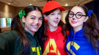 Jade Valentine, Bella Blu, Megan Mistakes – Trick or Treat! We’ll Eat Your Cock Straight From the Candy Bowl